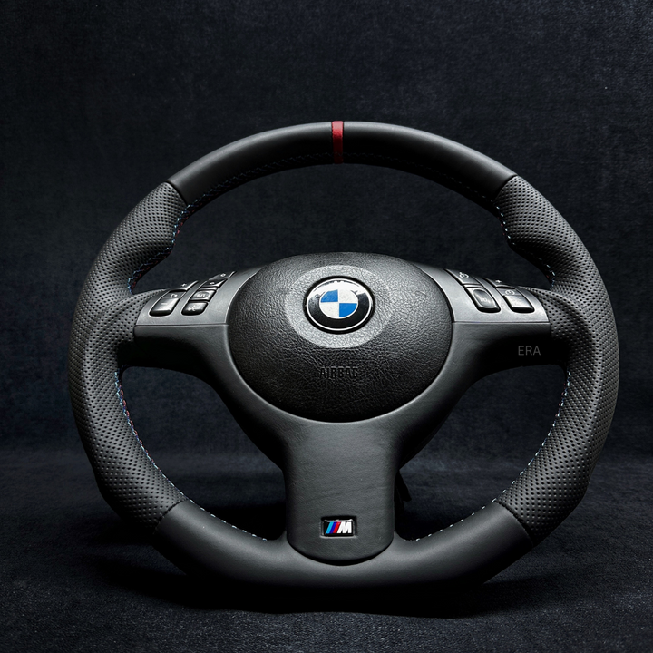 BMW E46 E39 E53 NAPPA-PERFORATED / RED STRIPE / M STITCHING / LEATHER TRIM / SHAPED