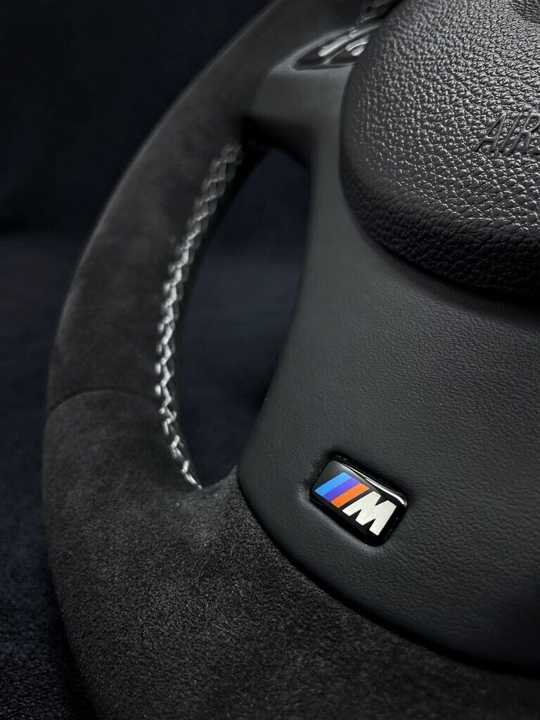 BMW E9X-E8X ALCANTARA / RED STRIPE / WHITE STITCHING / LEATHER TRIM