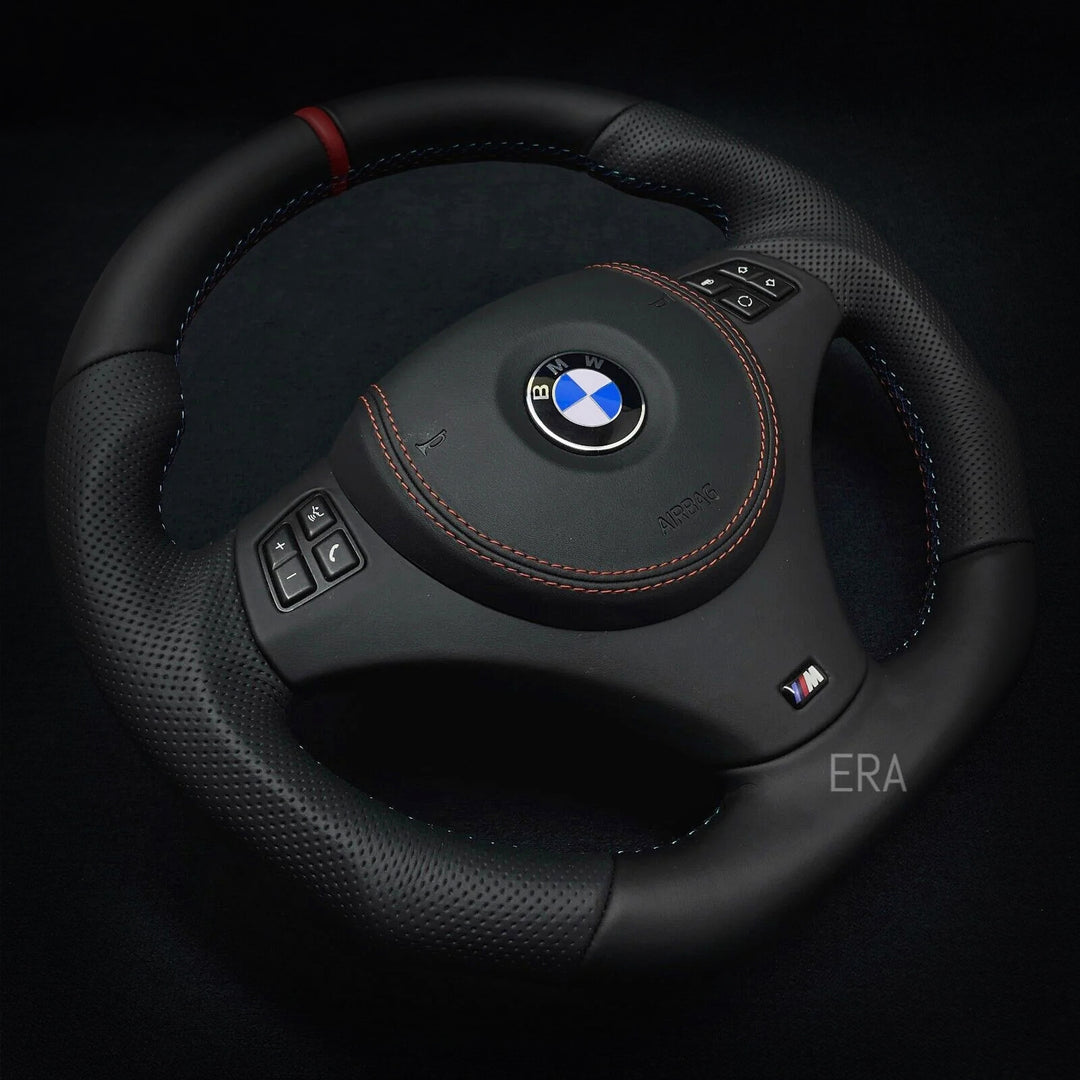 BMW E9X-E8X NAPPA-PERFORATED / RED STRIPE / M STITCHING / LEATHER TRIM / LEATHER AIRBAG / SHAPED