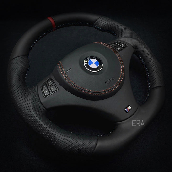 BMW E9X-E8X NAPPA-PERFORATED / RED STRIPE / M STITCHING / LEATHER TRIM / LEATHER AIRBAG / SHAPED