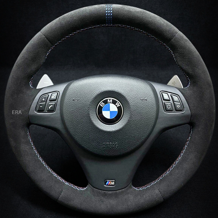 BMW E9X-E8X ALCANTARA / BLUE LAZER STRIPE / M STITCHING / LEATHER TRIM / DCT PADDLES