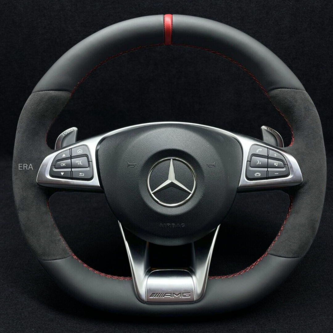 Mercedes-Benz steering wheel AMG alcqntara nappa leather shift paddles