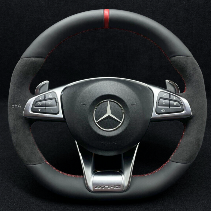 Mercedes-Benz steering wheel AMG alcqntara nappa leather shift paddles