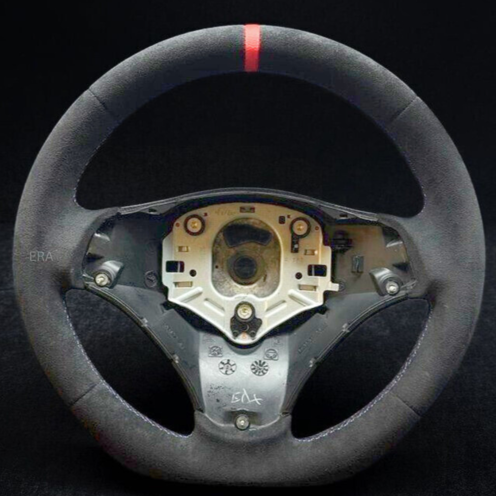 BMW E90 ACLANTARA STEERING WHEEL FRAME RED STRIPE