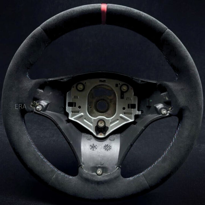 BMW steering wheel red strip alcantara