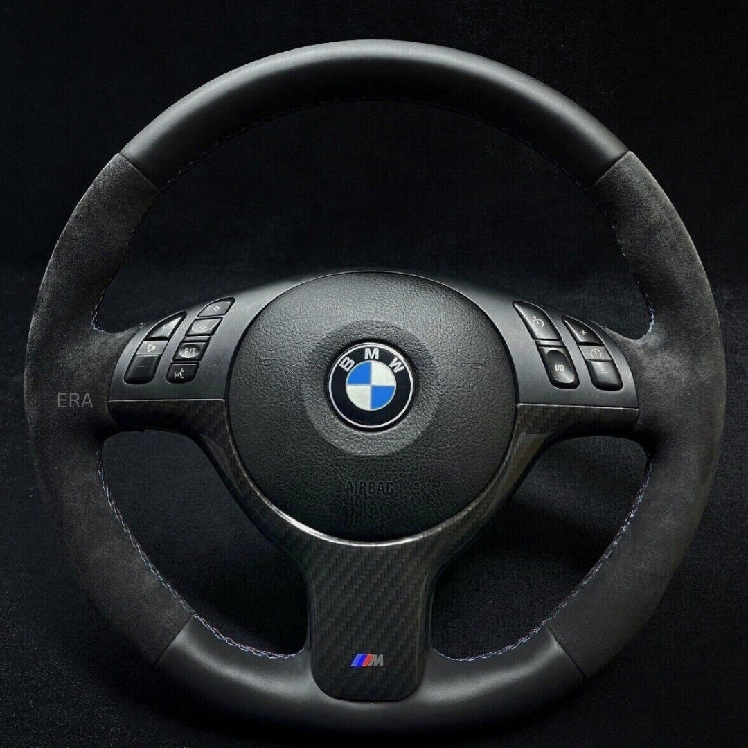 CUSTOM MADE BMW E46 STEERING WHEEL CARBON ALCANTARA LEATHER