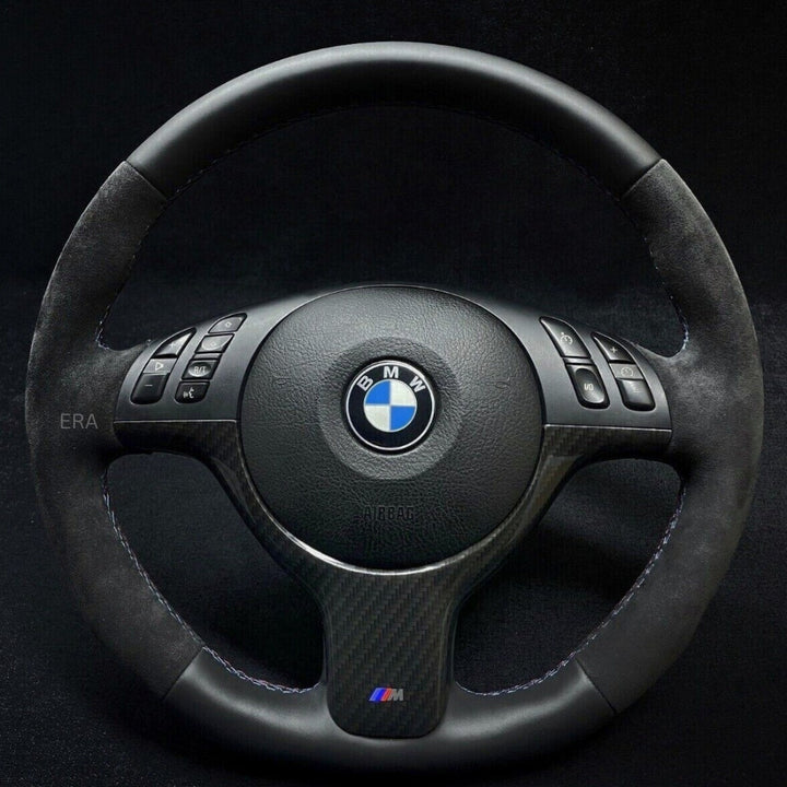 CUSTOM MADE BMW E46 STEERING WHEEL CARBON ALCANTARA LEATHER
