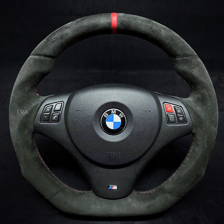 BMW E90 E82 ALCANTARA STEERING WHEEL RED STRIPE RED STITCHING