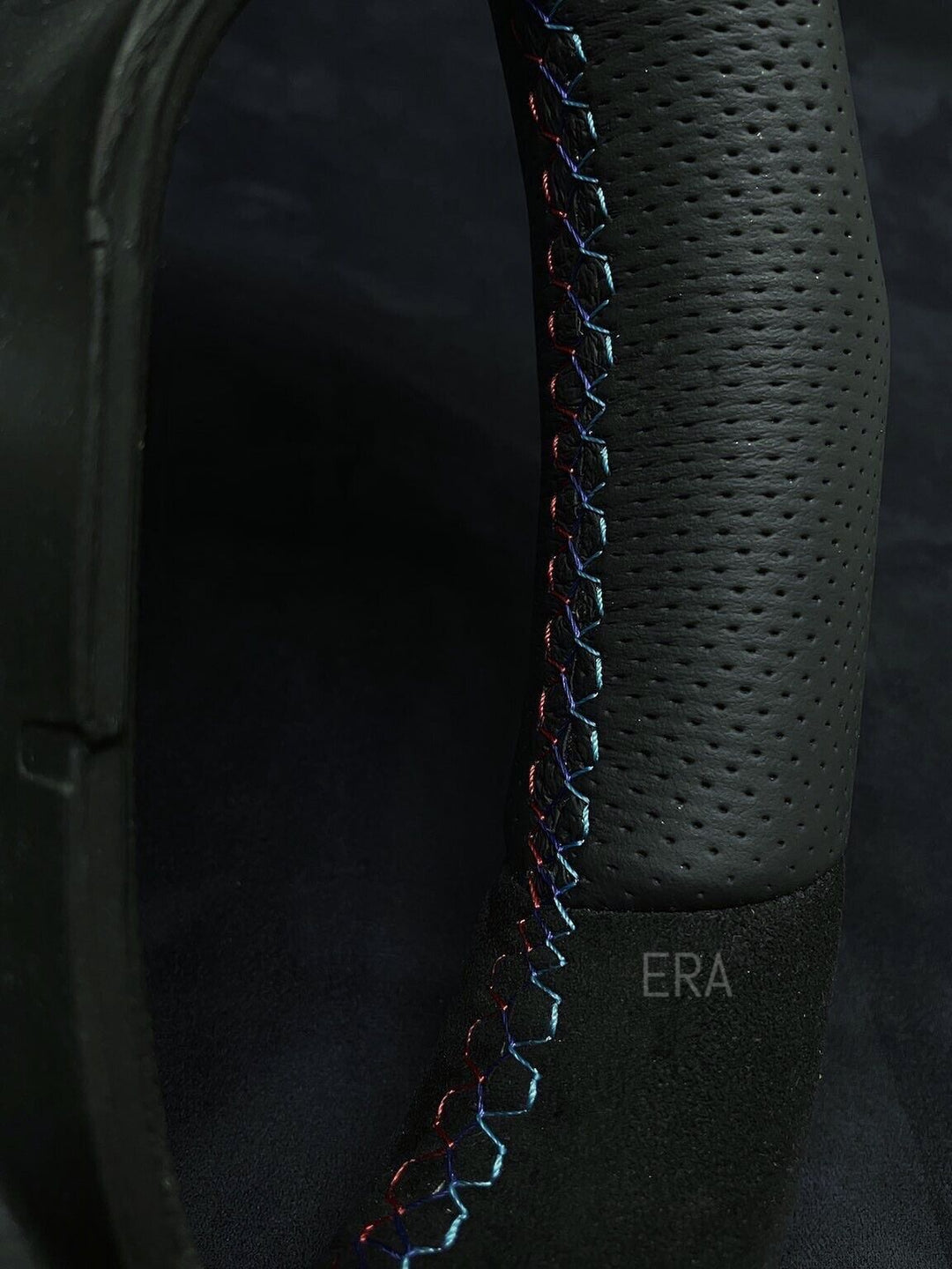 BMW E9X-E8X ALCANTARA-PERFORATED / RED STRIPE / M STITCHING / SHAPED