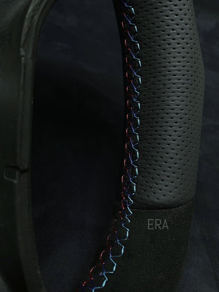 BMW E9X-E8X ALCANTARA-PERFORATED / RED STRIPE / M STITCHING / SHAPED