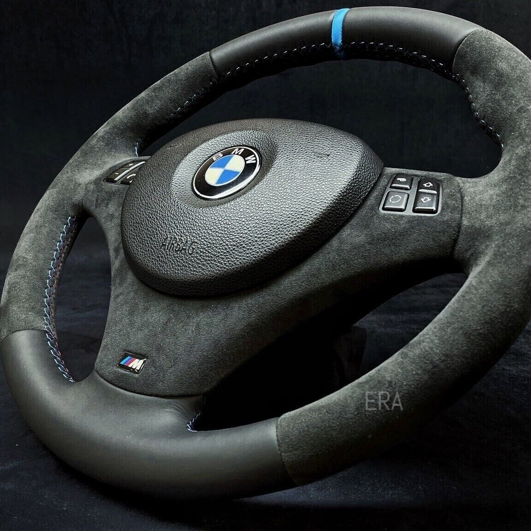 BMW E9X-E8X NAPPA-ALCANTARA / LIGHT BLUE STRIPE / M STITCHING / ALCANTARA LEATHER TRIM