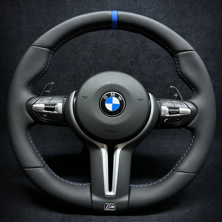 BMW F-SERIES NAPPA / BLUE STRIPE / M STITCHING / SHIFT PADDLES / SHAPED