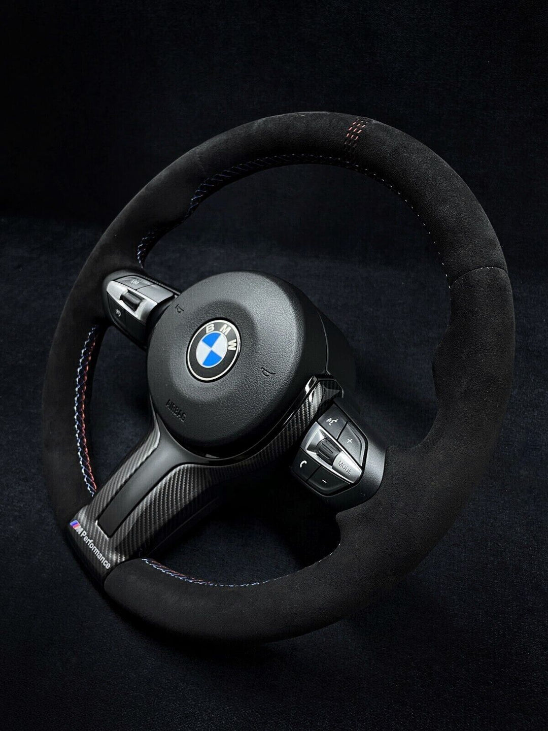 BMW ALCNATARA STEERING WHEEL CS STRIPE