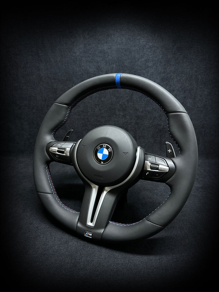 BMW F-SERIES NAPPA / BLUE STRIPE / M STITCHING / SHIFT PADDLES / SHAPED