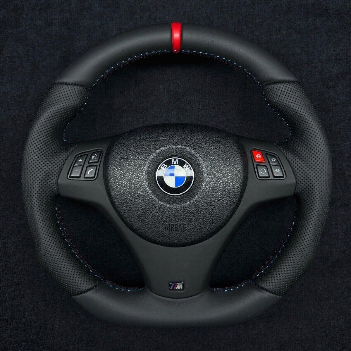 BMW E9X-E8X NAPPA-PERFORATED / RED STRIPE / M STITCHING / RED BUTTON / LEATHER TRIM