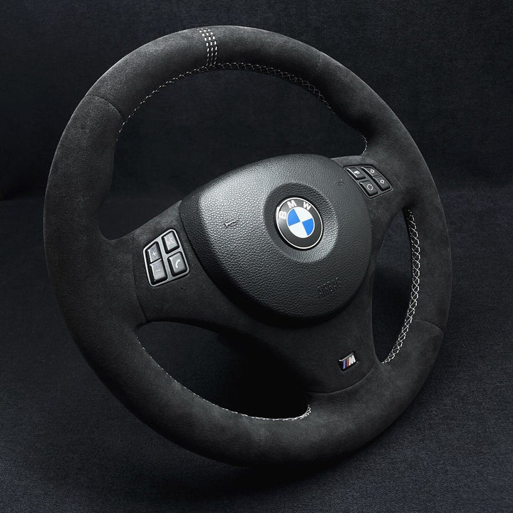 BMW CS WHITE STRIPE WHITE STITCHING STEERING WHEEL