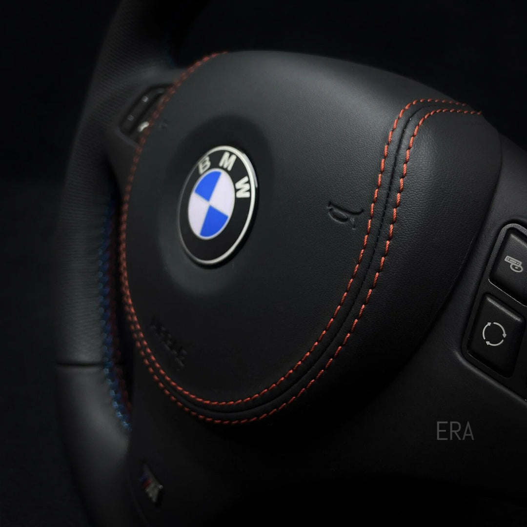 BMW E9X-E8X NAPPA-PERFORATED / RED STRIPE / M STITCHING / LEATHER TRIM / LEATHER AIRBAG / SHAPED