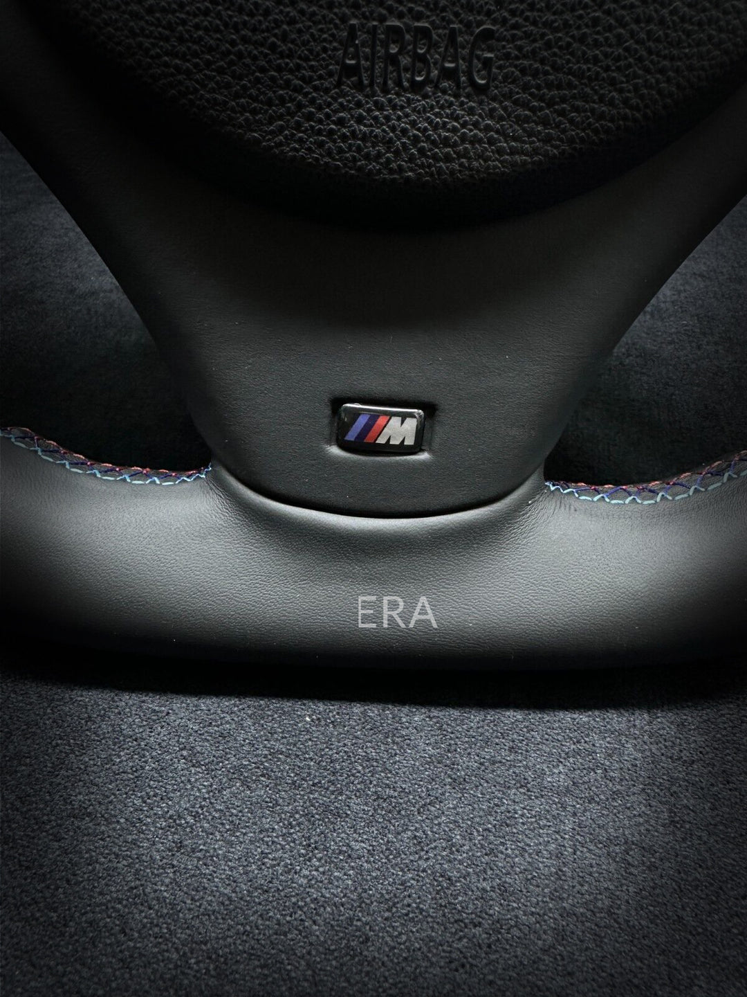 BMW E9X-E8X NAPPA-PERFORATED / BLUE STRIPE / BLUE BUTTON / M STITCHING / LEAHTER TRIM / SHAPED