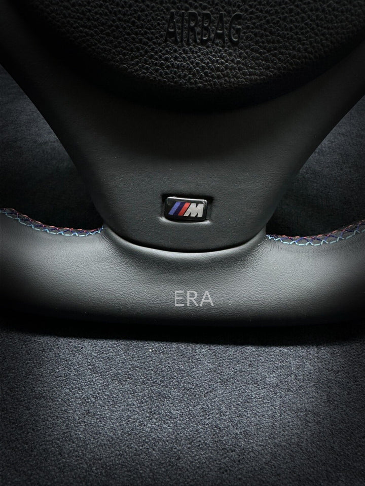 BMW E9X-E8X NAPPA-PERFORATED / BLUE STRIPE / BLUE BUTTON / M STITCHING / LEAHTER TRIM / SHAPED