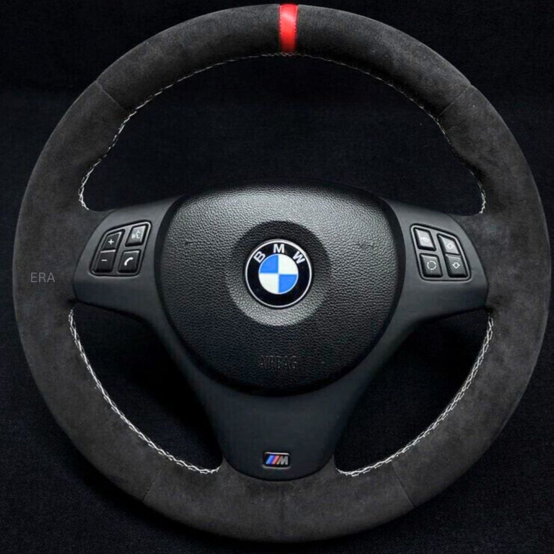 BMW E9X-E8X ALCANTARA red stripe white stitching