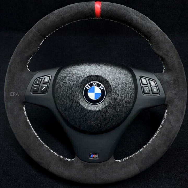 BMW E9X-E8X ALCANTARA red stripe white stitching
