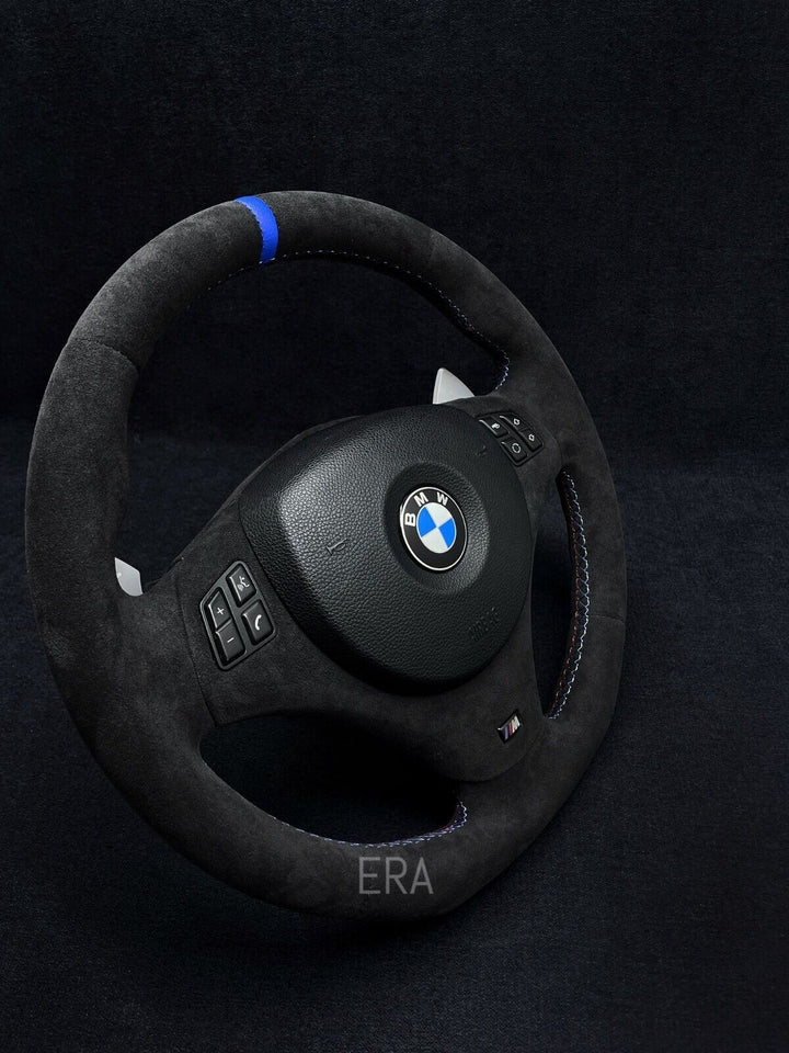 BMW E90 DCT SHIFT PADDLE STEERING WHEEL m stitching alcantara leather trim
