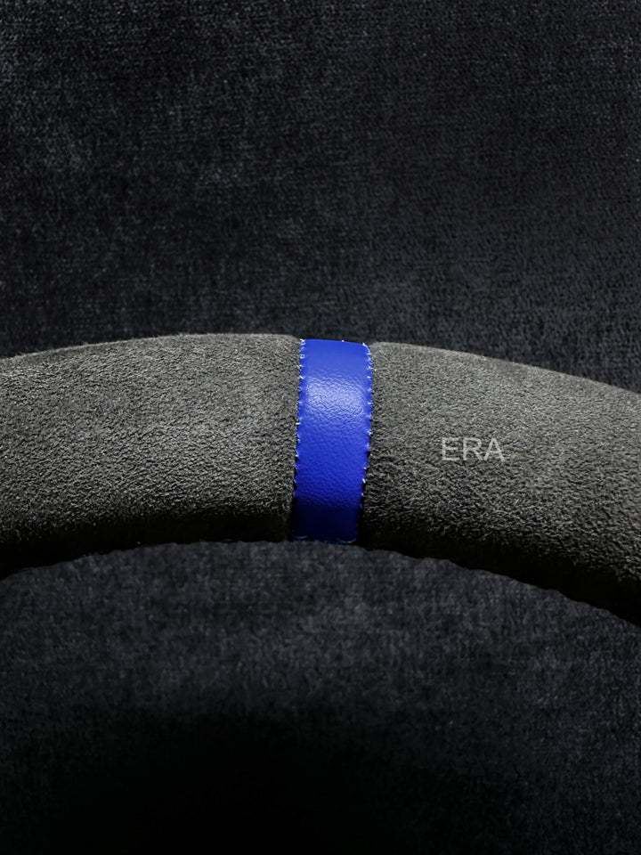 BMW E90 E81 STEERING WHEEL ALCANTARA LEATHER BLUE STRIPE 