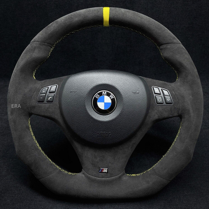 BMW E90 SHAPED YELLOW STRIPE STEERING WHEEL