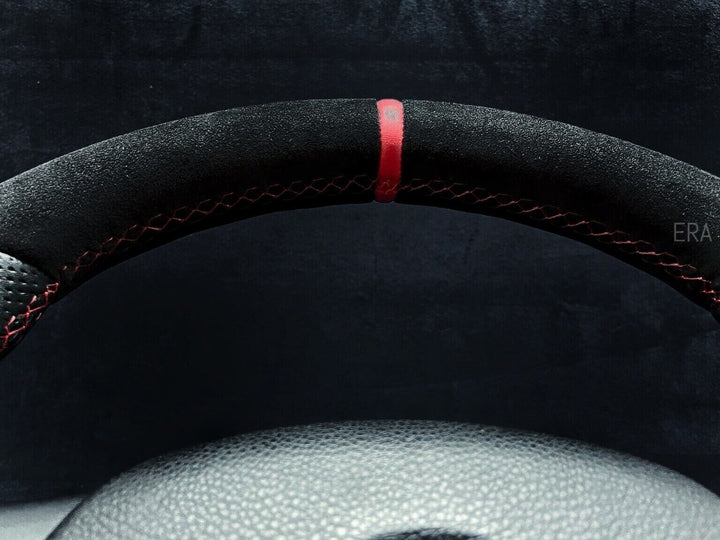 BMW E9X-E8X ALCANTARA-PERFORATED RED STRIPE STEERING WHEEL GRIP 