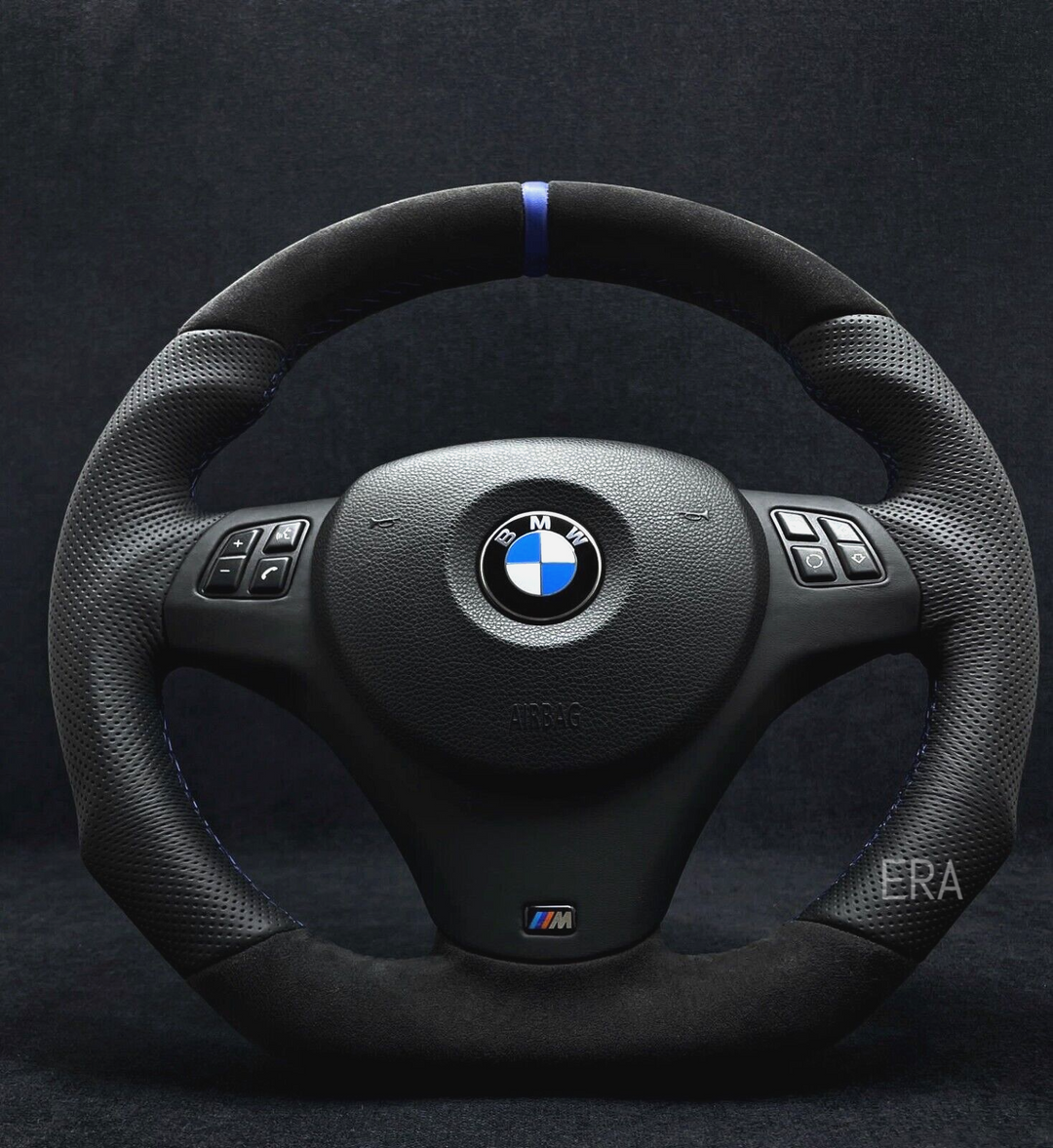 BMW E9X-E8X ALCANTARA BLUE STRIPE M STITCHING LEATHER SHAPED