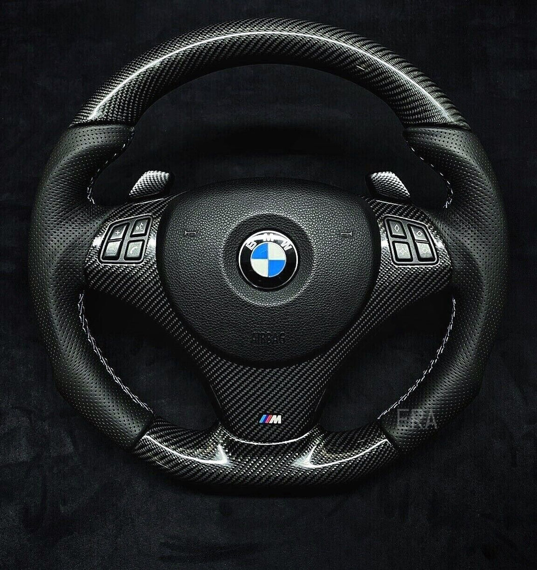 BMW E SERIES CARBON TRIM STEERING WHEEL SHIFT PADDLES 