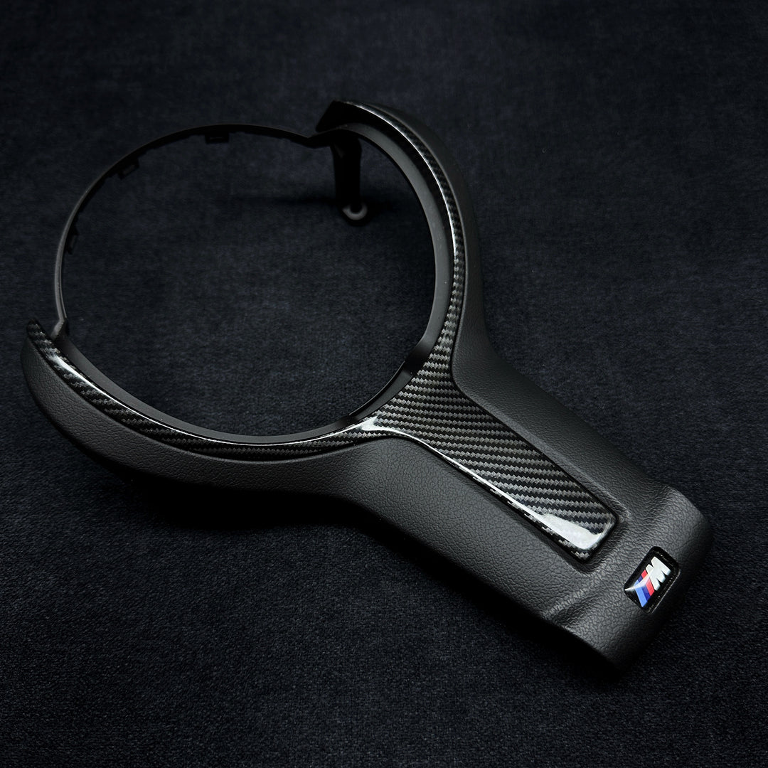 BMW F SERIES CARBON STYLE STEERING WHEEL TRIM MATTE