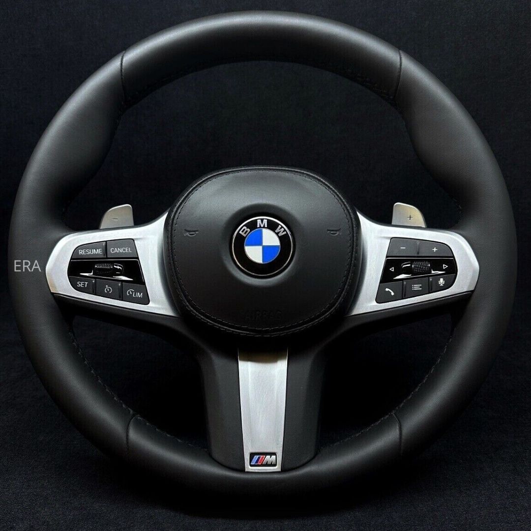 BMW G-SERIES NAPPA BLACK STITCHING SHIFT PADDLES steering wheel
