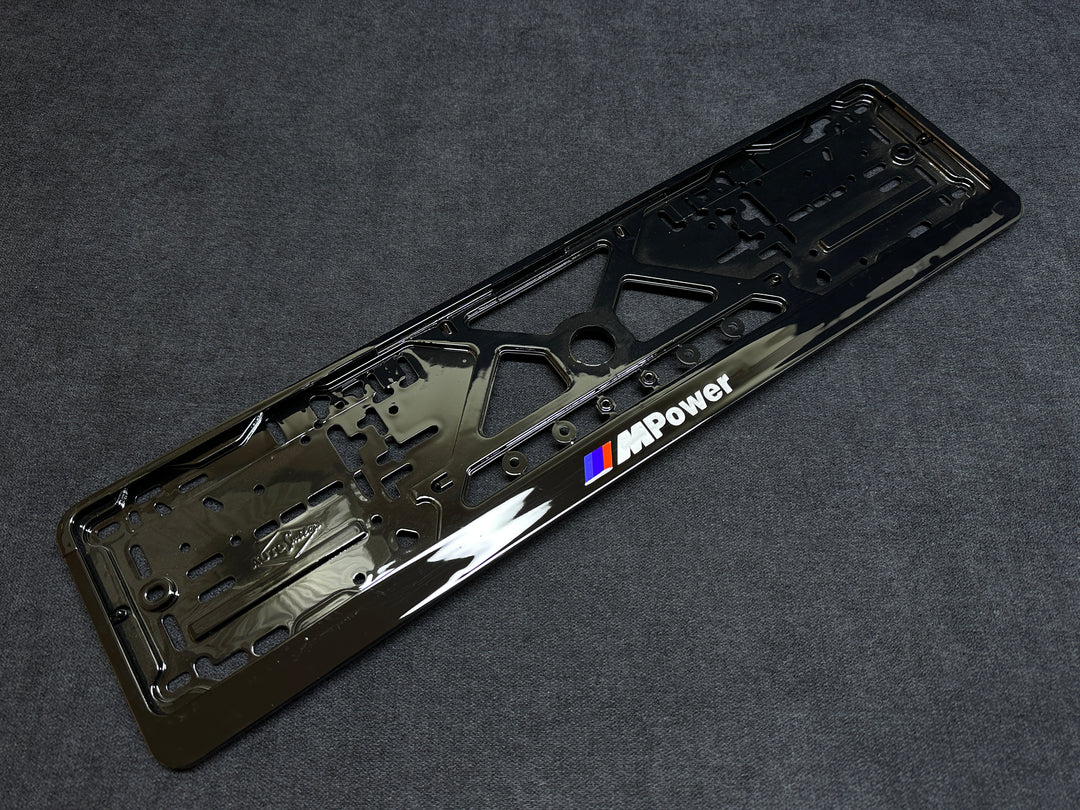 BMW M POWER PIANO BLACK LICENSE PLATE GLOSSY