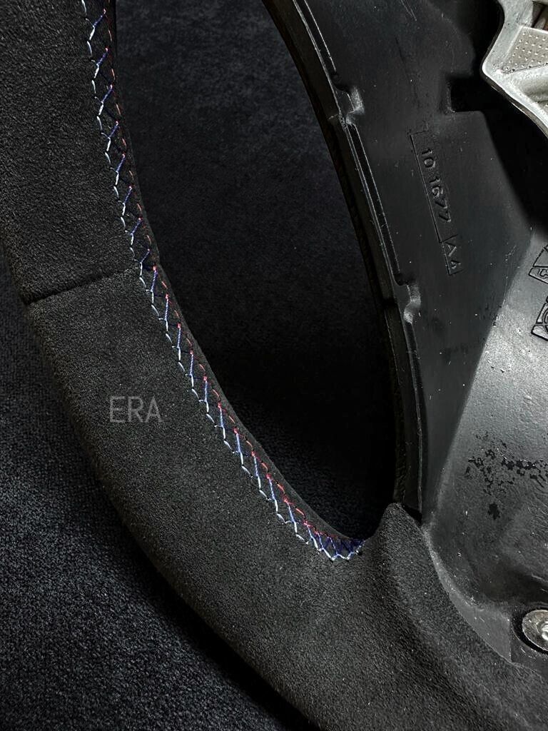 BMW new ALcANTARA STEERING WHEEL FRAME RED STRIPE alcantara leather flat bottom 