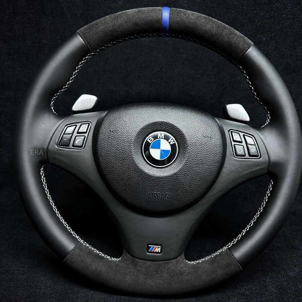BMW steering wheel alcantara leather trim