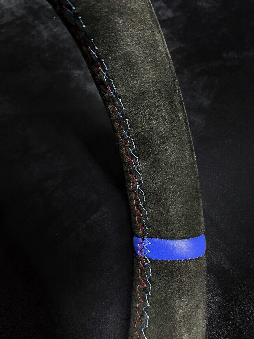 BMW steering wheel m stitching alcantara blue stripe