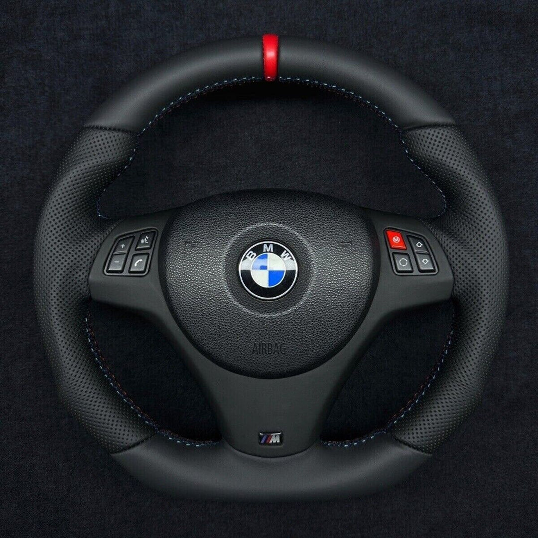 Bmw e90 m stitching steering wheel red stripe 