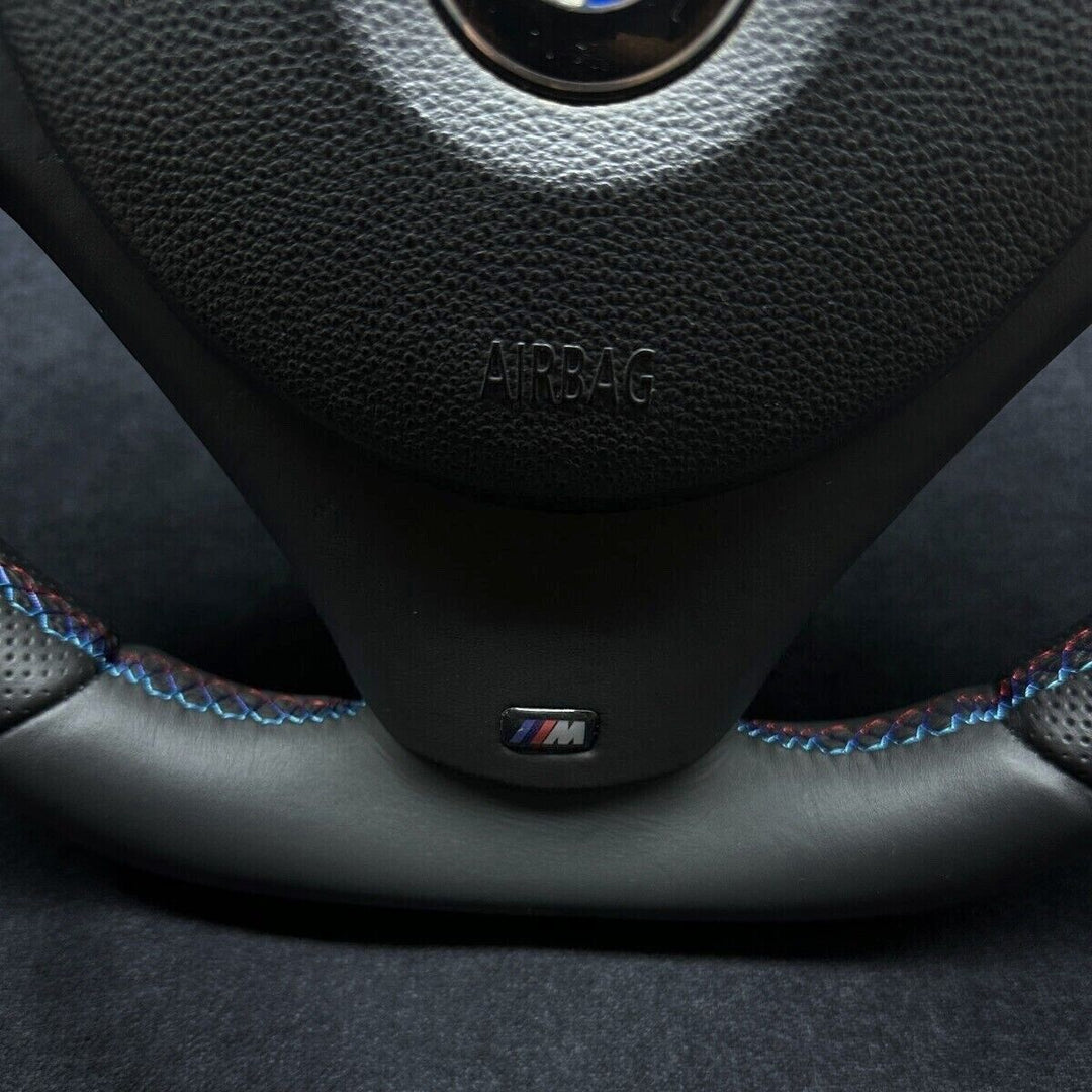 Bmw e90 m stitching steering wheel red stripe nappa leather perforated