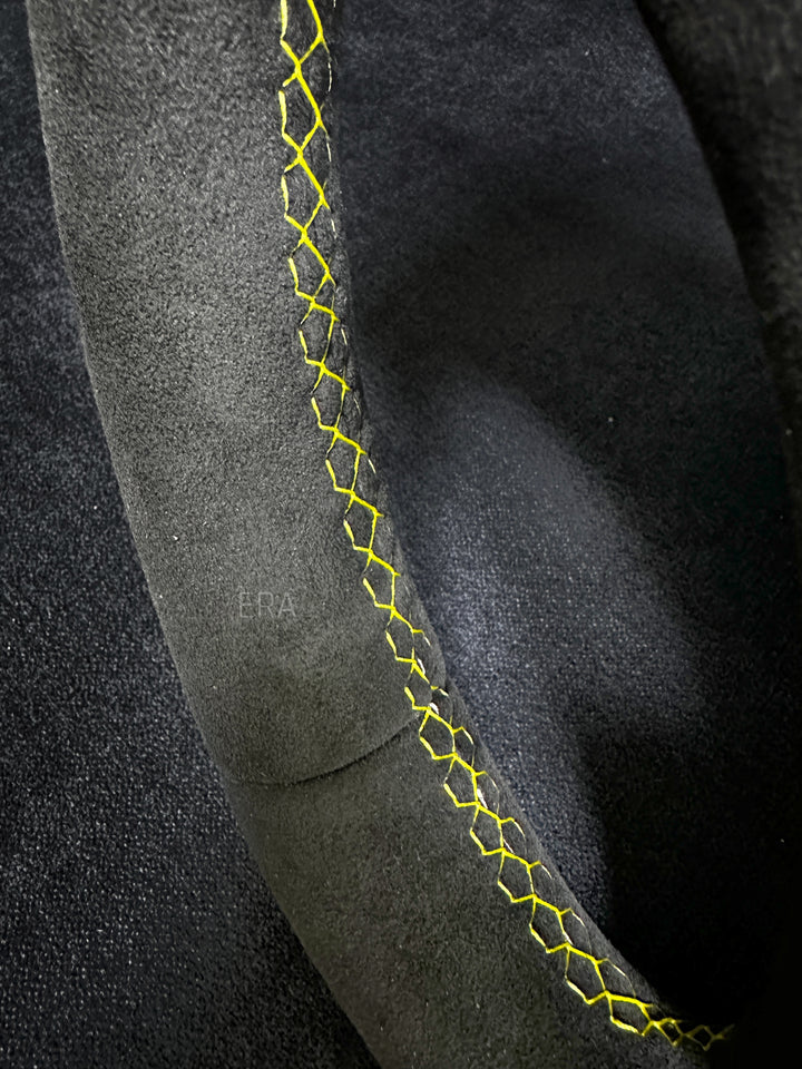 Bmw e90 steering wheel alcantara trim leather yellow stitching m performance