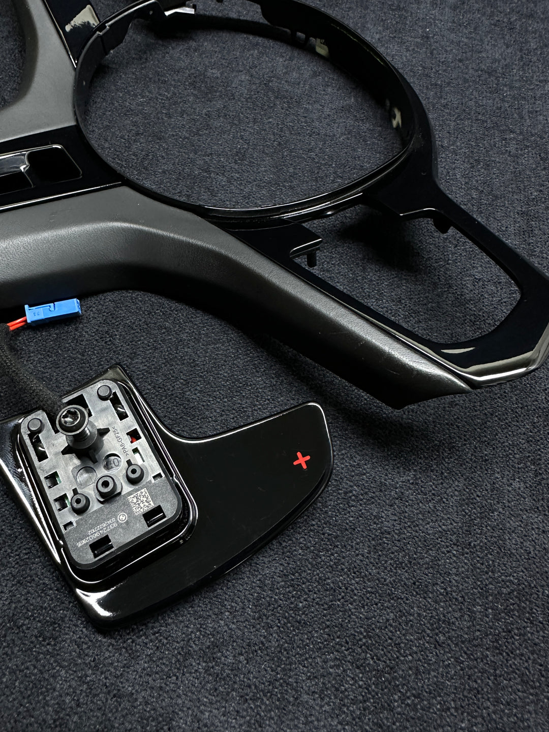 Bmw g series steering wheel interior trim piano black matte shift paddles