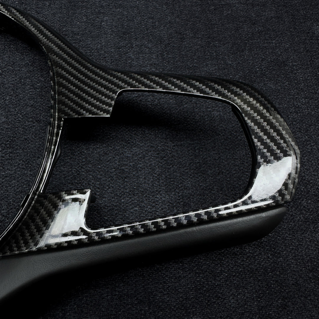 Carbon style steering wheel trim BMW g series m performance and matte detail 