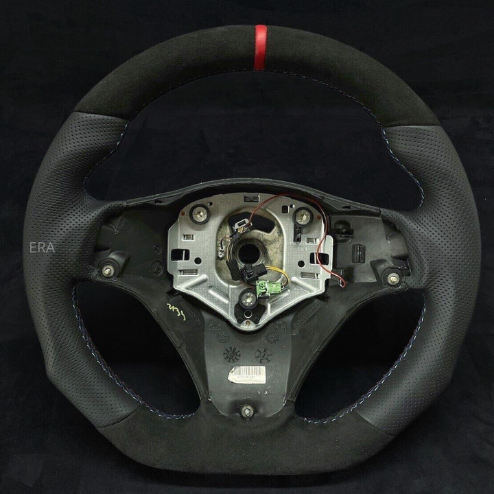 BMW E9X-E8X ALCANTARA-PERFORATED RED STRIPE  M STITCHING SHAPED