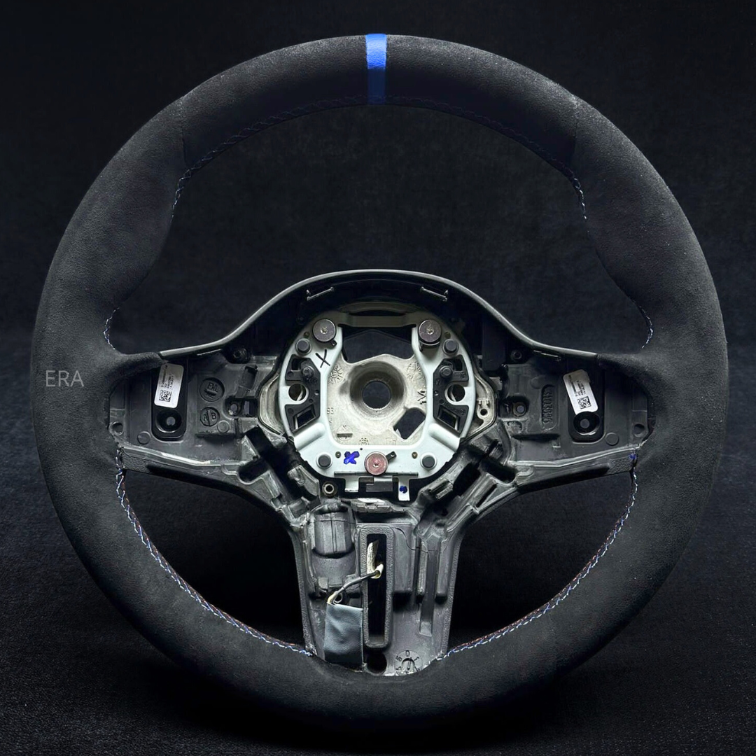 BMW G-SERIES ALCANTARA / BLUE STRIPE / M STITCHING