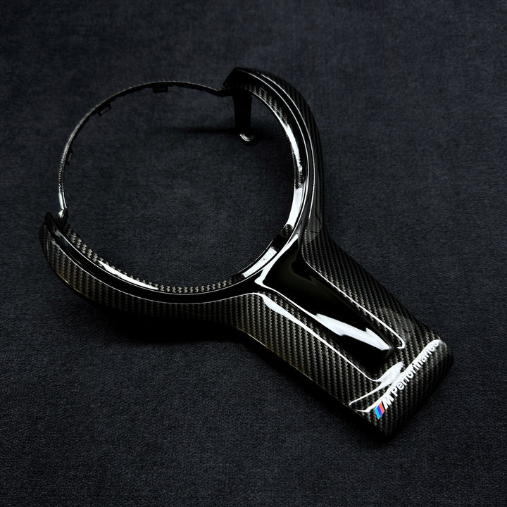 BMW F-SERIES CARBON STYLE AND PIANO BLACK STEERING WHEEL TRIM