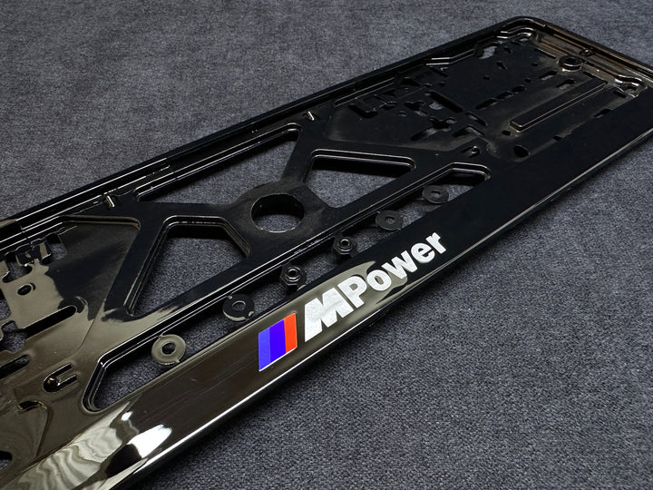 PIANO BLACK LICENSE PLATE FOR BMW M POWER