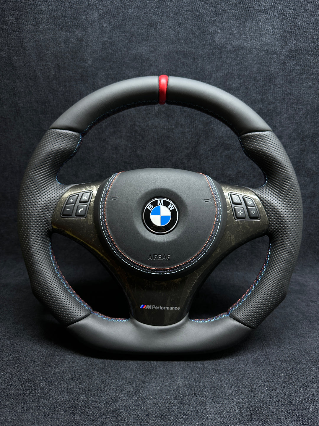 BMW E9X-E8X FORGED CARBON STYLE STEERING WHEEL TRIM