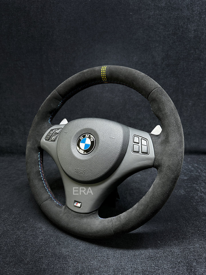 BMW E9X-E8X ALCANTARA / YELLOW LASER STRIPES / M STITCHING / LEATHER TRIM / DCT SHIFT PADDLES