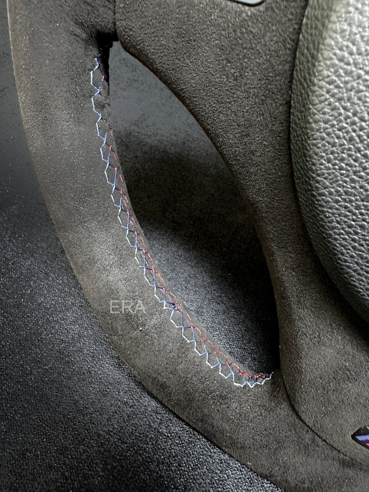 BMW E9X-E8X ALCANTARA / LEATHER STRIPE / M STITCHING / ALCANTARA LEATHER TRIM / FLAT BOTTOM