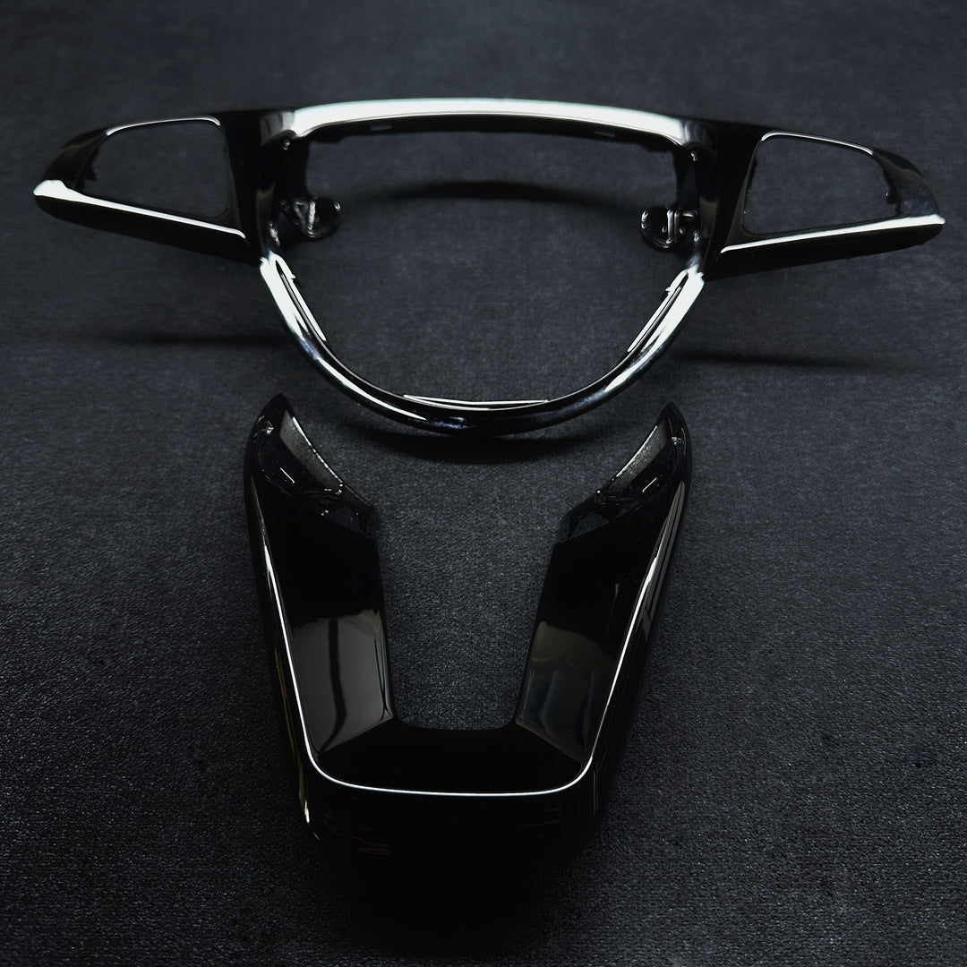 Mercedes-Benz piano black steering wheel trim and shift paddle kit for luxury styling